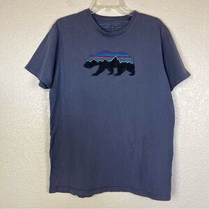 Patagonia Fitz Roy Bear Organic Cotton T-Shirt Mens Large Crew Neck Graphic Tee